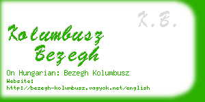 kolumbusz bezegh business card